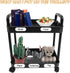 Vobumix 2 Tier Rolling Utility Cart Multi-Functional Storage Trolley with Lockable Wheels Plastic Mobile Storage