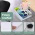 ROSYLINE 360° Rotation Under Desk Drawer, Rotary Storage Organizer with Cup Holder, Clamp Drawer Basket, White