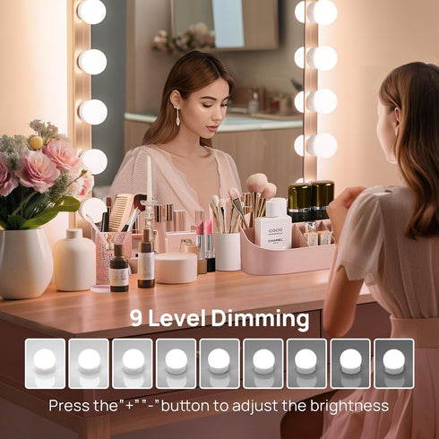 10 Dimmable Bulbs, LED Vanity Lights For Mirror, Consciot Hollywood Style Vanity Lights With Adjustable Color