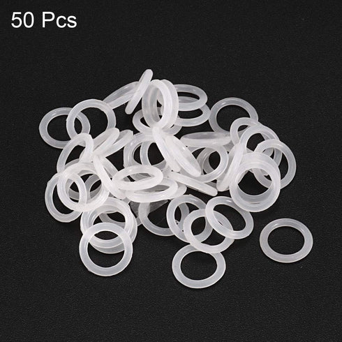 uxcell Silicone O-Rings, 10mm OD 7mm ID 1.5mm Width VMQ Seal Gasket for Pipe Repair, White, Pack of 50