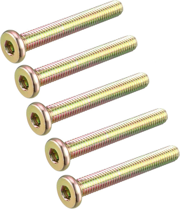 uxcell M6 x 45mm Threaded Hex Socket Head Cap Screws, 5 Pcs