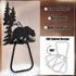 3 Peryiter Pcs Bear Towel Holder Rustic Towel Racks Cabin Bathroom Decor Black Bear Deer Wipe Ring Wall Decorations