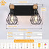 2-Light Bulbs FadimiKoo Rustic Style Wood Bathroom Wall Sconce, Farmhouse Vanity Lighting Fixture fopr Bathroom
