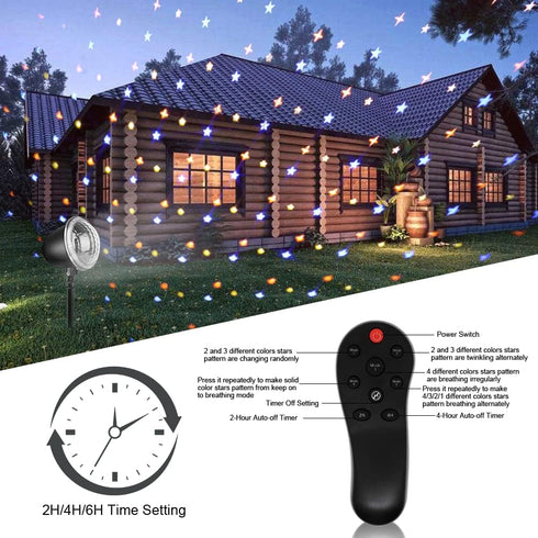 Star Projector, Star Night Light for Kids, Holiday Projector with 4 Modes and Remote Control for Decorations