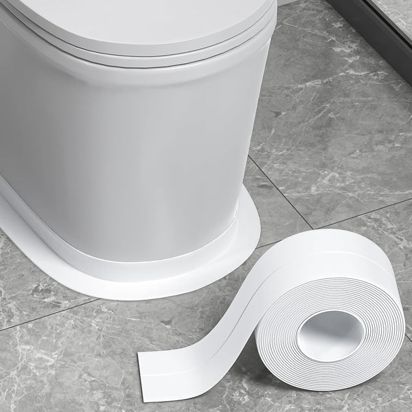 White Caulk Tape Waterproof Self Adhesive, Toilet Sealant Tape for Kitchen, Bathroom, Floor Wall Protector