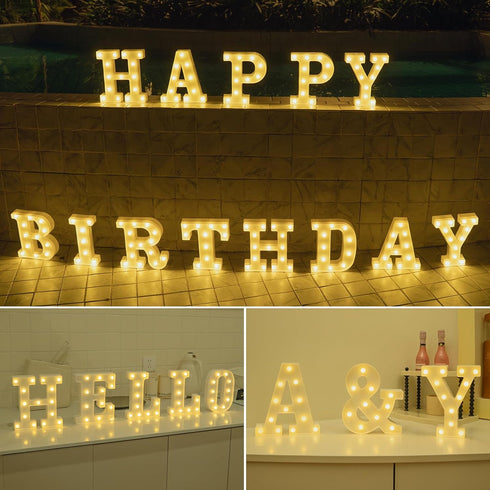 Foaky LED Letter Lights Sign Marquee Light Up Letters Sign for Night Light Wedding/Birthday Party Battery Powered