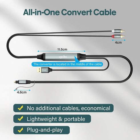 2 6 48Khz/96Khz Adoreen Unidirectional RCA Input to SPDIF/Toslink Output Optical Adapter Cable Ft, Analog to Digital