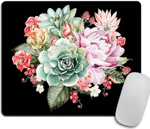 Succulent Floral Rectangle Mousepad, Beautiful Design