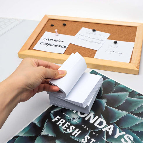 Non-Sticky Blank Notes Cube, 500 Sheets, 3.35x3.35 Inch White Memo Pad for Home Office Writing Supplies
