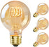 Dimmable Globe Vintage Edison LED Light Bulbs 60W Equivalent, 4 PACK G25/G80