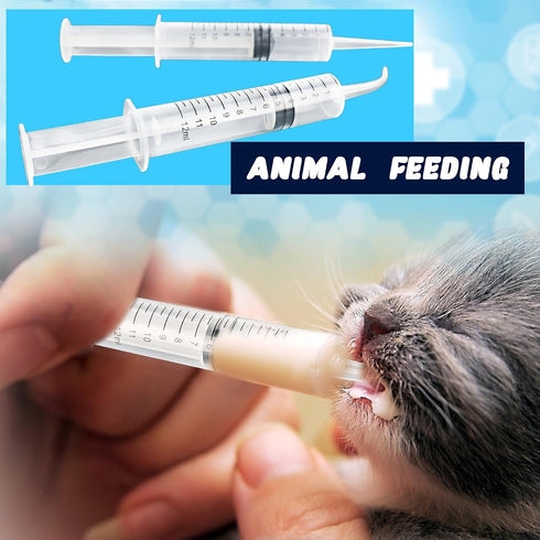 Conagel 100 12ml Pcs Plastic Syringes with Curved Tip and Straight Tip Disposable Irrigation Syringe with Measurement