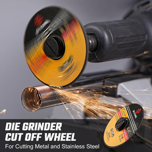 16Pcs 3 Inch Cut-Off Wheel Grinding Kit with 3/8" Arbor, 1/4" Stem Mandrel for Metal, Stainless Steel, Wood