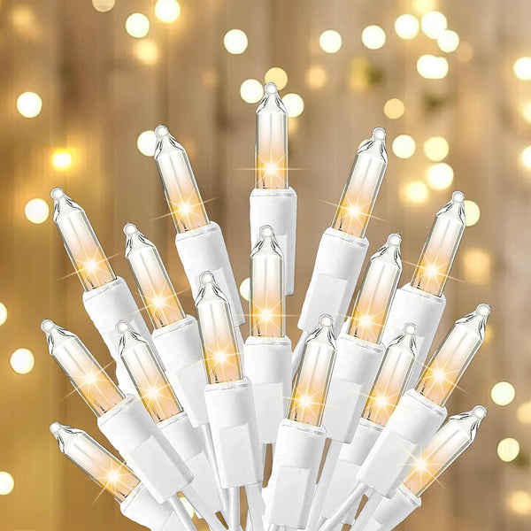 TW SHINE Christmas Lights Warm White, 2Pack 40FT 200 Count Incandescent White