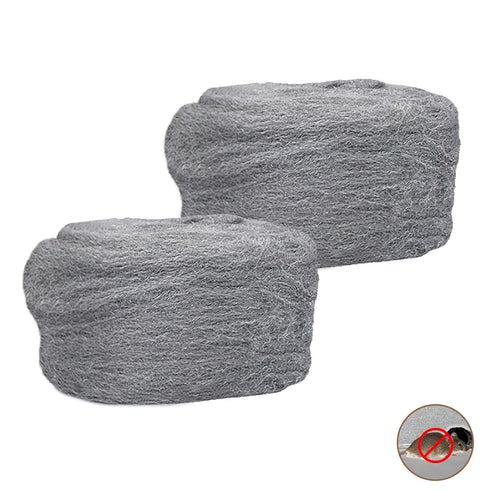 Steel Wool Mice Control - 2 Pcs 2.36"×9.84Ft for Wall Hole/Gap Filler, Keep Animals Away from Cracks and Vents