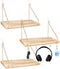 KjsEphitelian 3-Pack Cubicle Shelf For Fabric Walls With Hooks12x6.0in Wooden Cubicle Shelf Hanging