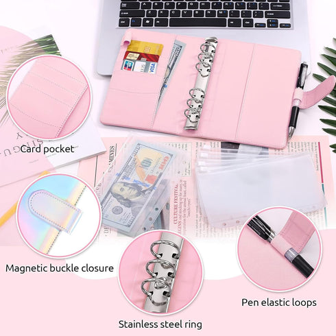 SKYDUE Budget Binder with Zipper Envelopes, Cash Envelopes and Expense Budget Sheets for Effective Budgeting