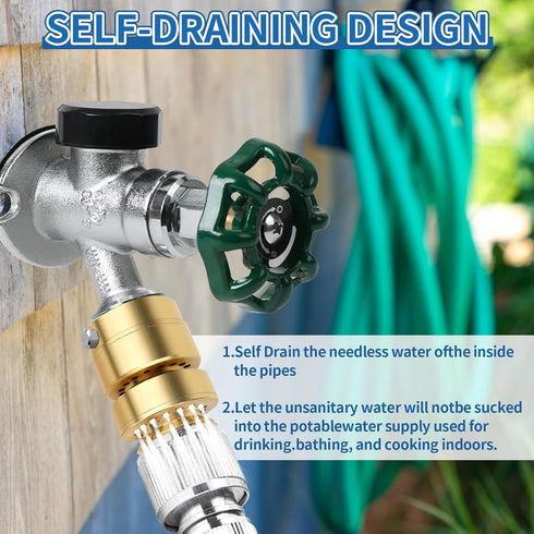 3/4'' Feamle 3/4'' Boltigen No Lead Brass Self-Draining Vacuum Breaker with GHT to GHT Male Thread Hose Bib Anti Siphon