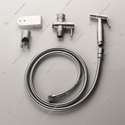 Ownace Set Brushed Nickel Hand Held Bidet Sprayer Qualitied Stainless Steel Diaper Sprayer Shattaf Complete for Bidet