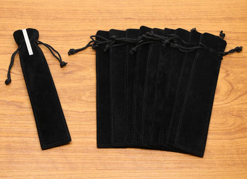 Tupalizy Black Velvet Drawstring Pen Pouch Bag, 10PCS Small Case for Protecting, Gifting, Storing Wood Pen