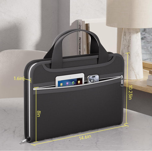 Tamfile Fireproof Accordion File Organizer with Handle, 13 Pocket Transparent Expanding Folder for Letter A4 Files