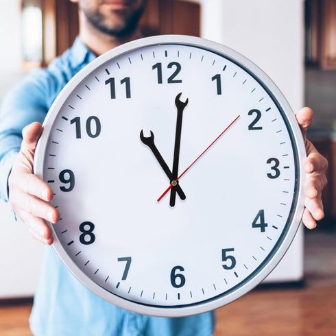 Wall Clock Mechanism Replacement Kit - Creative Wrench Shaped Clock Hands and Motor, Battery Operated DIY Clock Parts