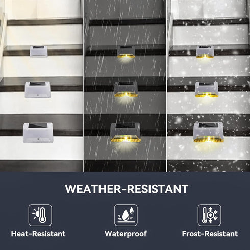 4 Pack Solar Deck Lights Outdoor Small Waterproof LED Step Lamp Outside Decoration Lighting for Stairs, Railing, Fence