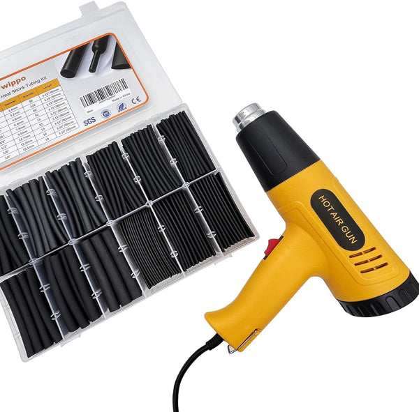 355pcs Heat Shrink Tubing Kit with 1000W Heat Gun - 3:1 Shrink Electrical Waterproof Industrial Tubing Terminals