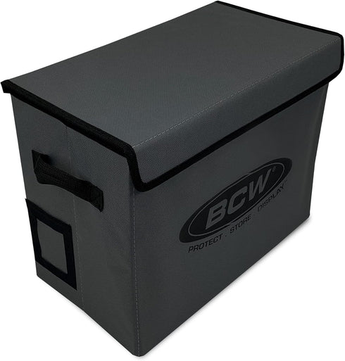 BCW Foldable Comic Book Storage Box - 1 ct, Fits 125-150 Sleeved and Boarded Comics, Gray Case for Silver, Bronze,