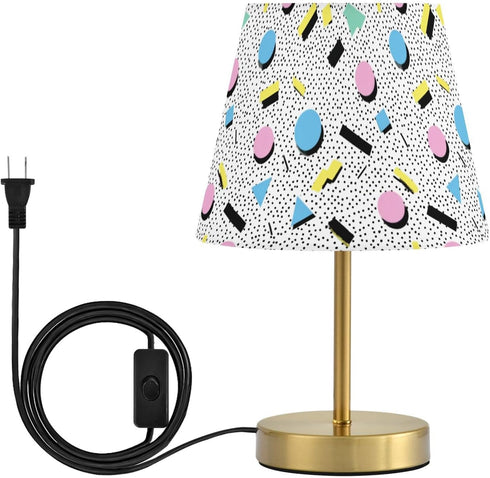 Kcldeci Bedside Table Lamp for Bedroom, 90s Pattern Retro Farmhouse Desk Lamps