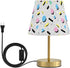 Kcldeci Bedside Table Lamp for Bedroom, 90s Pattern Retro Farmhouse Desk Lamps
