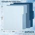 Whaline 24 Pack Dusty Blue File Folders, Letter Size 4 Colors Gradient Blue File Pockets with 1/3 Cut Tab for Home