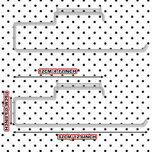 2 Pack Blulu peg Board Paper Towel Holder Stainless Steel Craft Hooks Pegboard Accessories for Tool Shed, Garage
