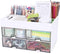 Desk Organizer with Drawer, Office Supplies & Workspace Organizers, 4 Drawers + 4 Compartments, White