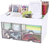 Desk Organizer with Drawer, Office Supplies & Workspace Organizers, 4 Drawers + 4 Compartments, White