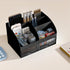 Desk Organizer with 6 Compartments and 2 Drawers, Plastic Makeup Organizer, Pen Holder for School, Home, Office Supplies