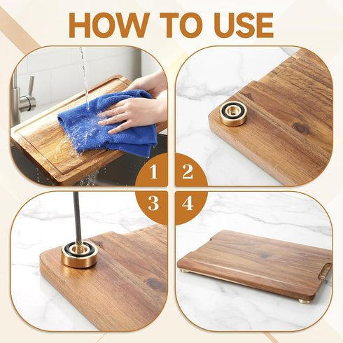 Exclaith 8 0.79 0.31 Inch Pcs Brass Cutting Board Feet with Non Slip Pads x Rubber Feet for Cutting Board with Screws