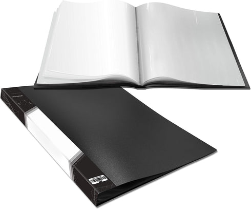 Presentation Book 40 Clear Pockets, Sleeves Protectors Art Portfolio for Artwork, Report Sheet, Letter (8.5x11.5inch)