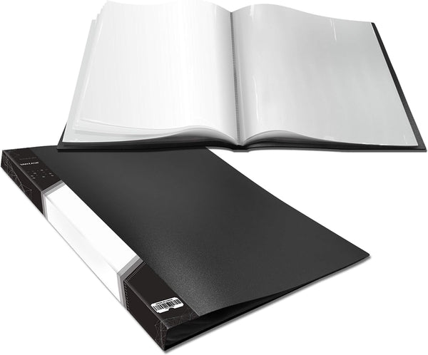 Presentation Book 40 Clear Pockets, Sleeves Protectors Art Portfolio for Artwork, Report Sheet, Letter (8.5x11.5inch)