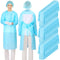 TrelaCo 30 Pack Disposable Isolation Gowns with Thumb Loops, X Large 46 Inch Waterproof CPE Gowns for Unisex Adults