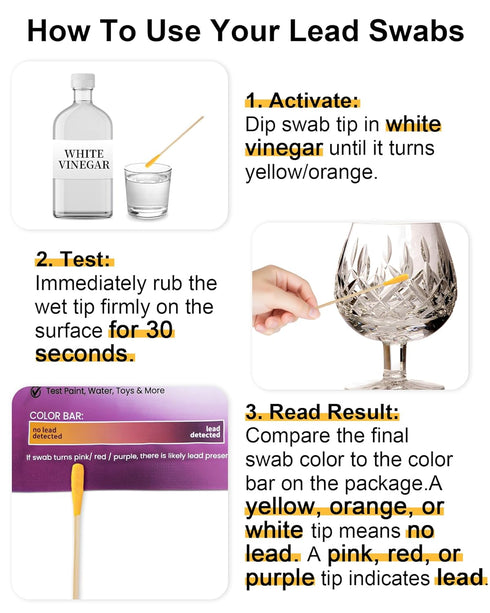 Avelis 30 3rd PCS Lead Test Kit for Dishes, Premium Lead Testing Swabs for Paint & Jewelry, Generation Fast & Accurate