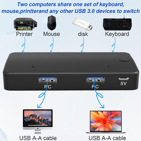 3.0 2 4 Ports,4 3.0 USB Switch Selector Computers Share USB Ports USB Switcher USB for PC Laptop Keyboard Mouse Printer