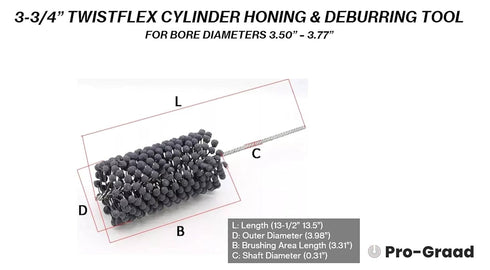 TwistFlex 3.75" 240SC Cylinder Hone, Flexible Honing Tool for Hole Diameters 3.50"-3.77"