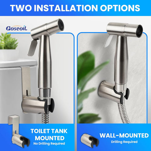 Goseoil Set, Handheld Toilet Bidet Sprayer for Toilet-Adjustable Water Pressure Control with Bidet Hose for Feminine