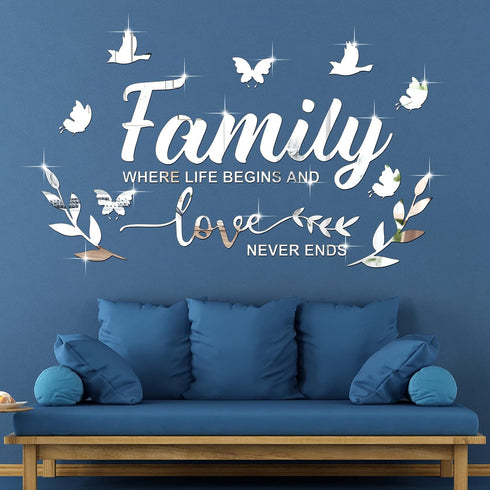 Zonon 3D Acrylic Wall Letter Quotes Decor, DIY Removable Art Decals Motivational Butterfly Mural Stickers for Home