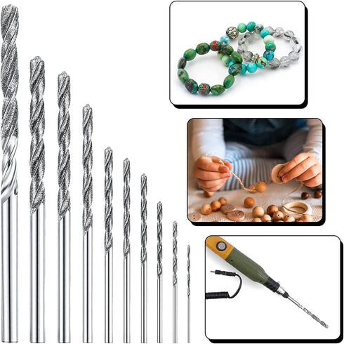 Utoolmart 2 Pcs Diamond Twist Drill Bits, 0.8mm Jobber Drill Bits High Speed Steel HSS