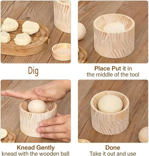 Generic (1pc) Dumpling Wrapper Maker, Wooden Dumpling Skin Maker Round, Manual Dough Press, Made of Solid Wood