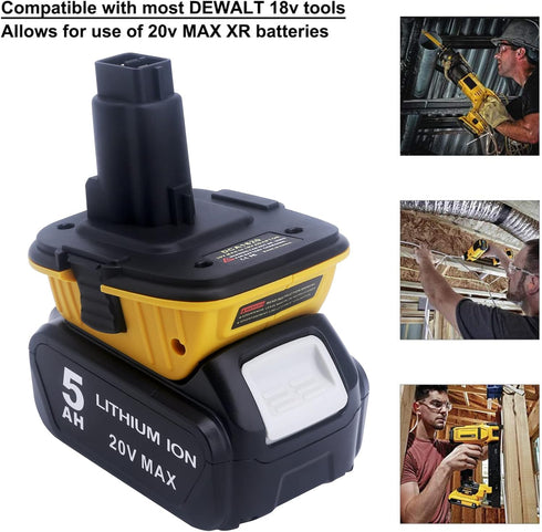 Lasica 2Pack DCA1820 18V to 20V Adapter, Compatible with DEWALT 18V XRP Tools and Dewalt 20V Max Battery