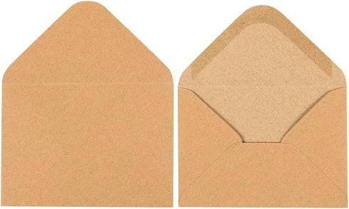 Juvale 100 Pack Small Kraft Paper A1 Envelopes for 3x5 inches Cards, Invitations, Wedding RSVP
