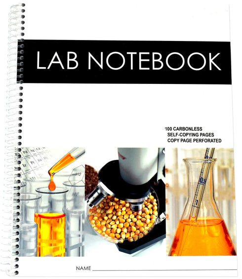 BARBAKAM Lab Notebook - 100 Carbonless Pages, Spiral Bound, Copy Page Perforated
