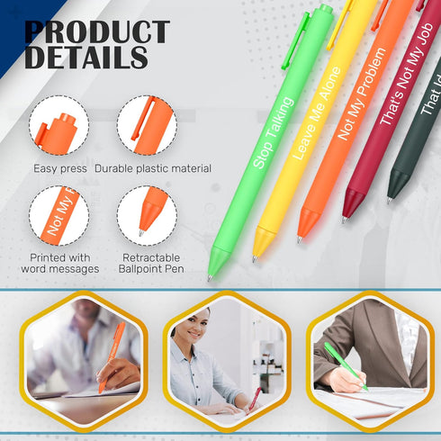Yeaqee 40 Pcs Funny Ballpoint Pens Set with Swear Word Quotes, Novelty Pens for Christmas Gift, Colleague Office